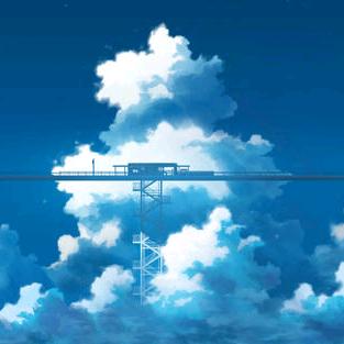 蓝色的天空飘着几朵白云