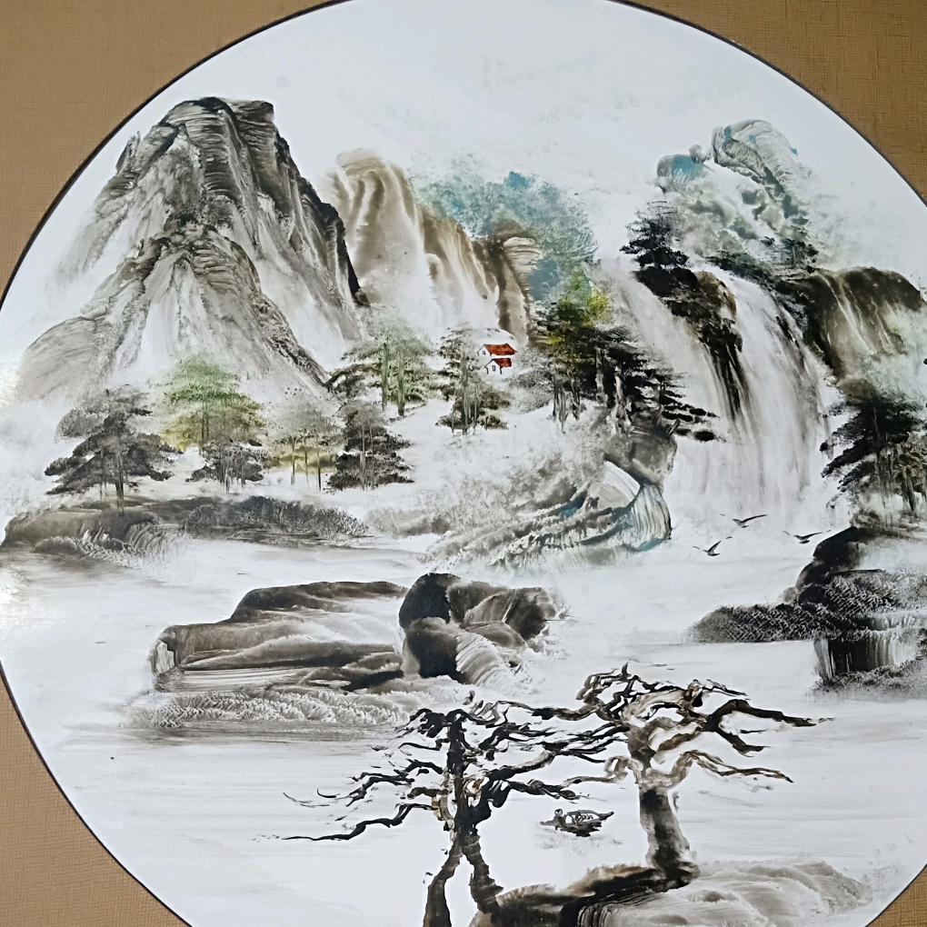 傅氏指墨山水画