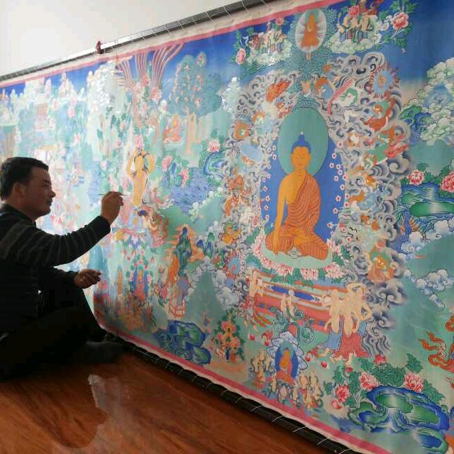 老宅中的唐卡艺人