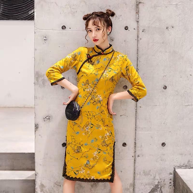 落水叶伊小诺旗袍