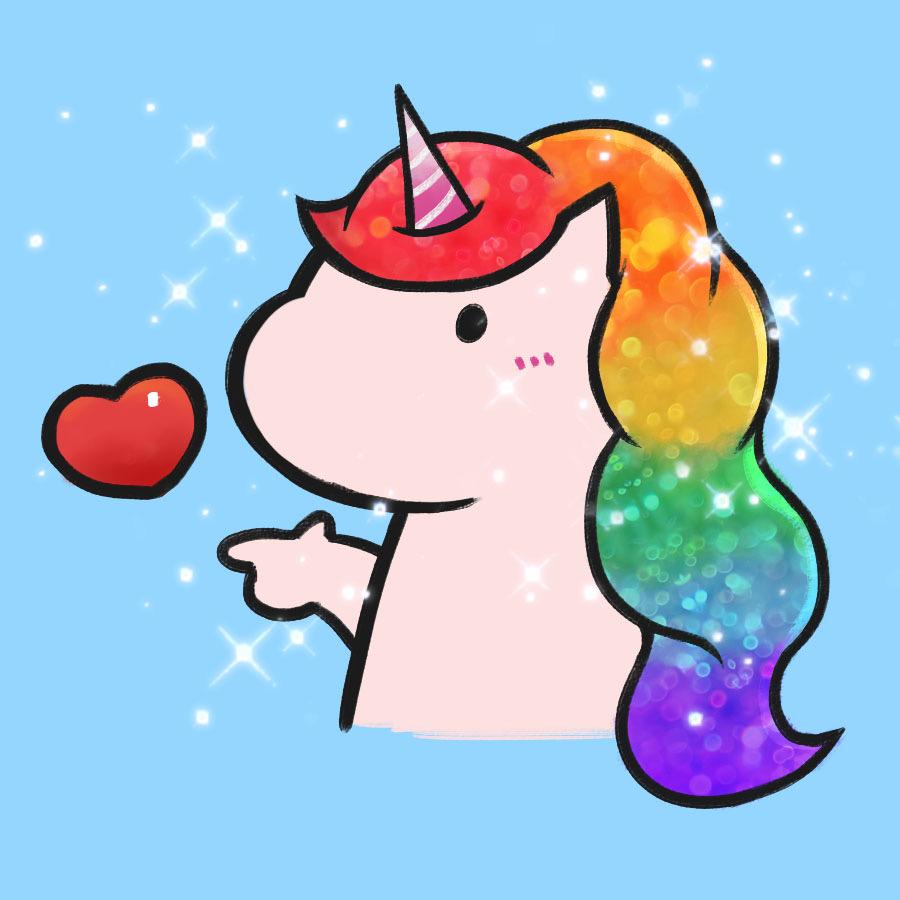 独角兽简笔画@抖音