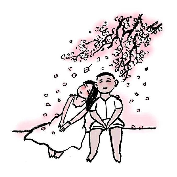 喝山泉水的农夫