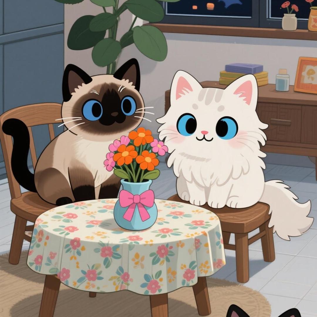 三只猫和鱼鱼