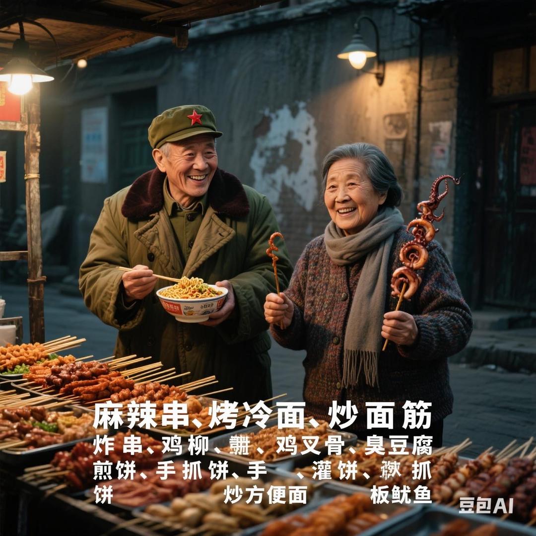 塔利公租房东北老两口小吃摊