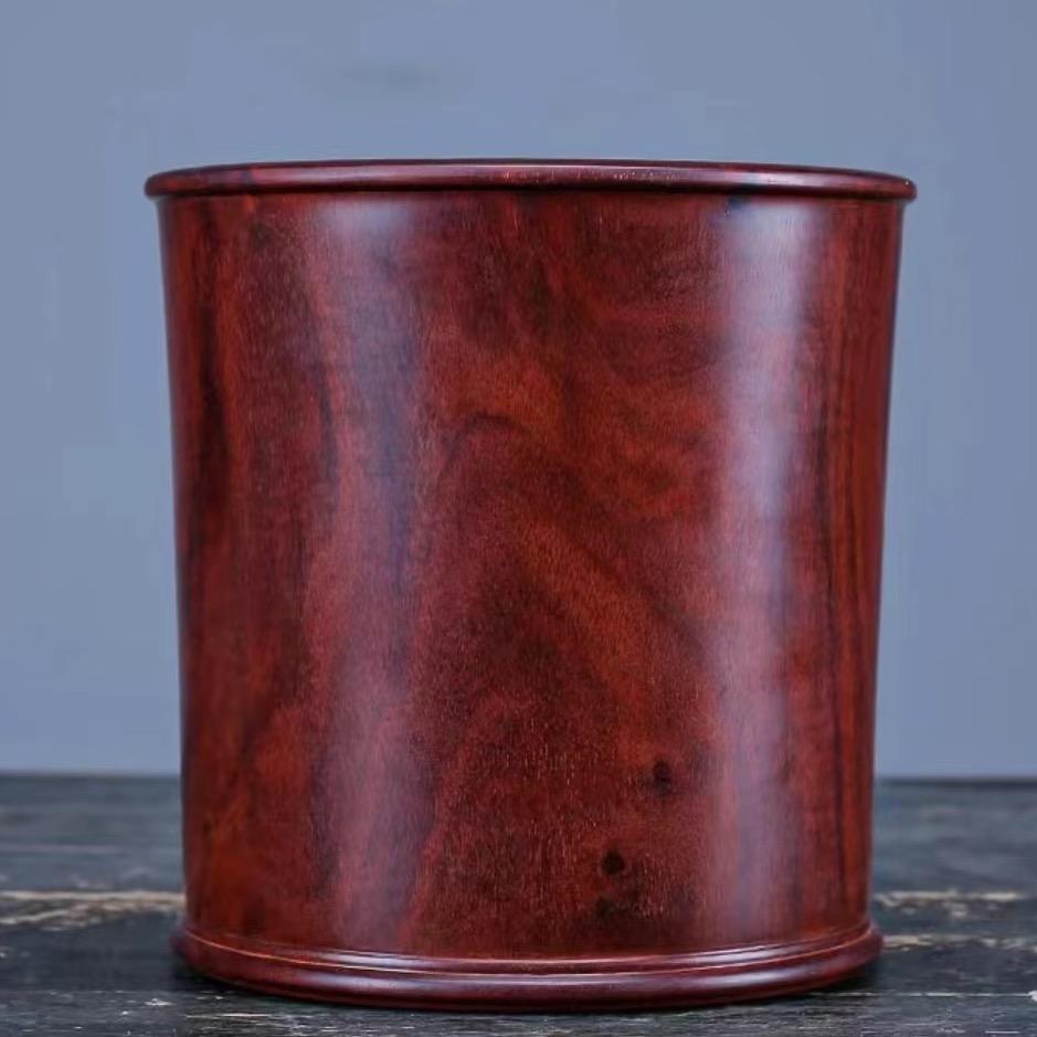 冉古手作紫檀笔筒（茶叶罐）