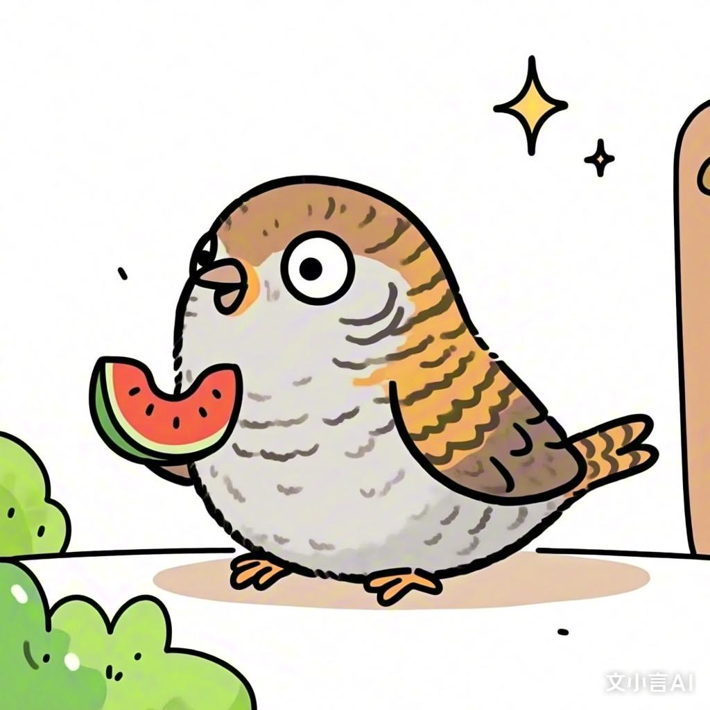 小斑鸠吃大瓜