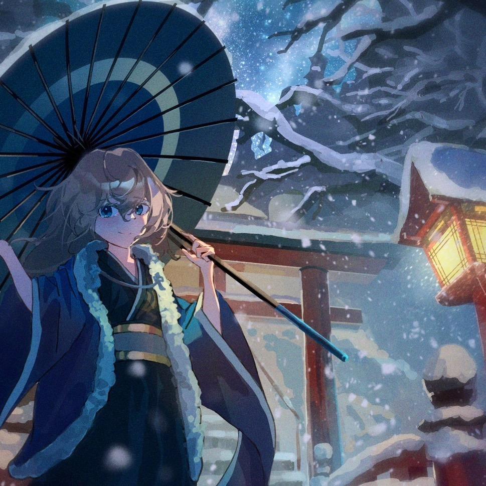 雪中观月～