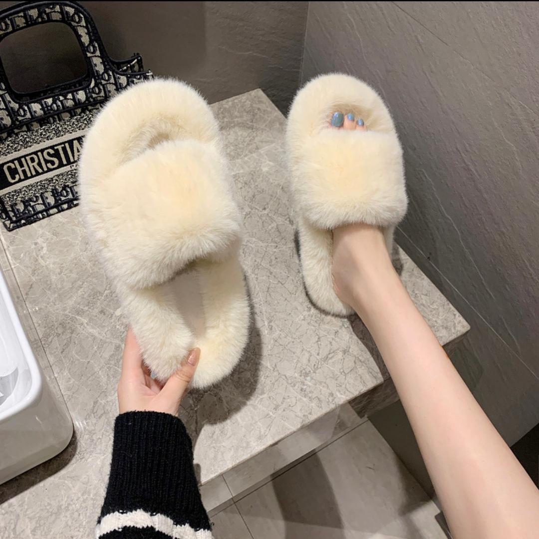 一品轻奢皮草女鞋