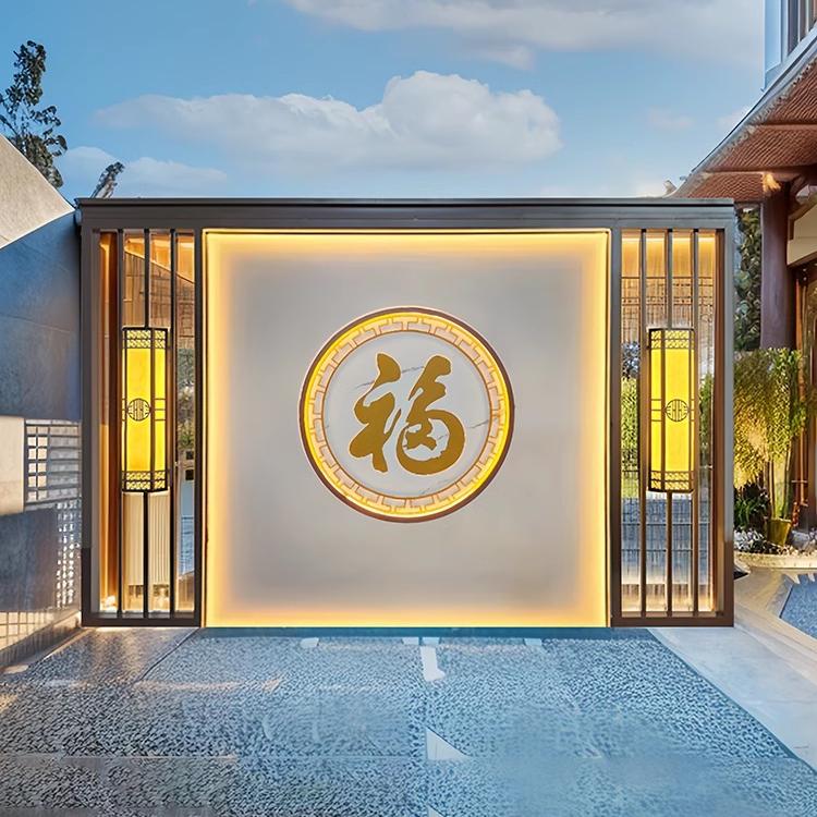 不锈钢流水景墙庭院影壁墙金属水幕墙厂家