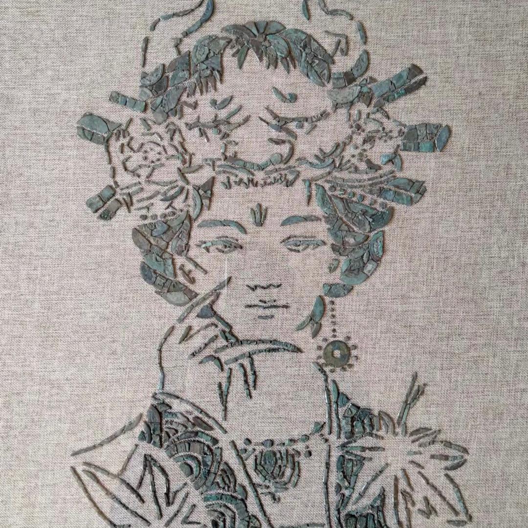 大白铜钱贴画