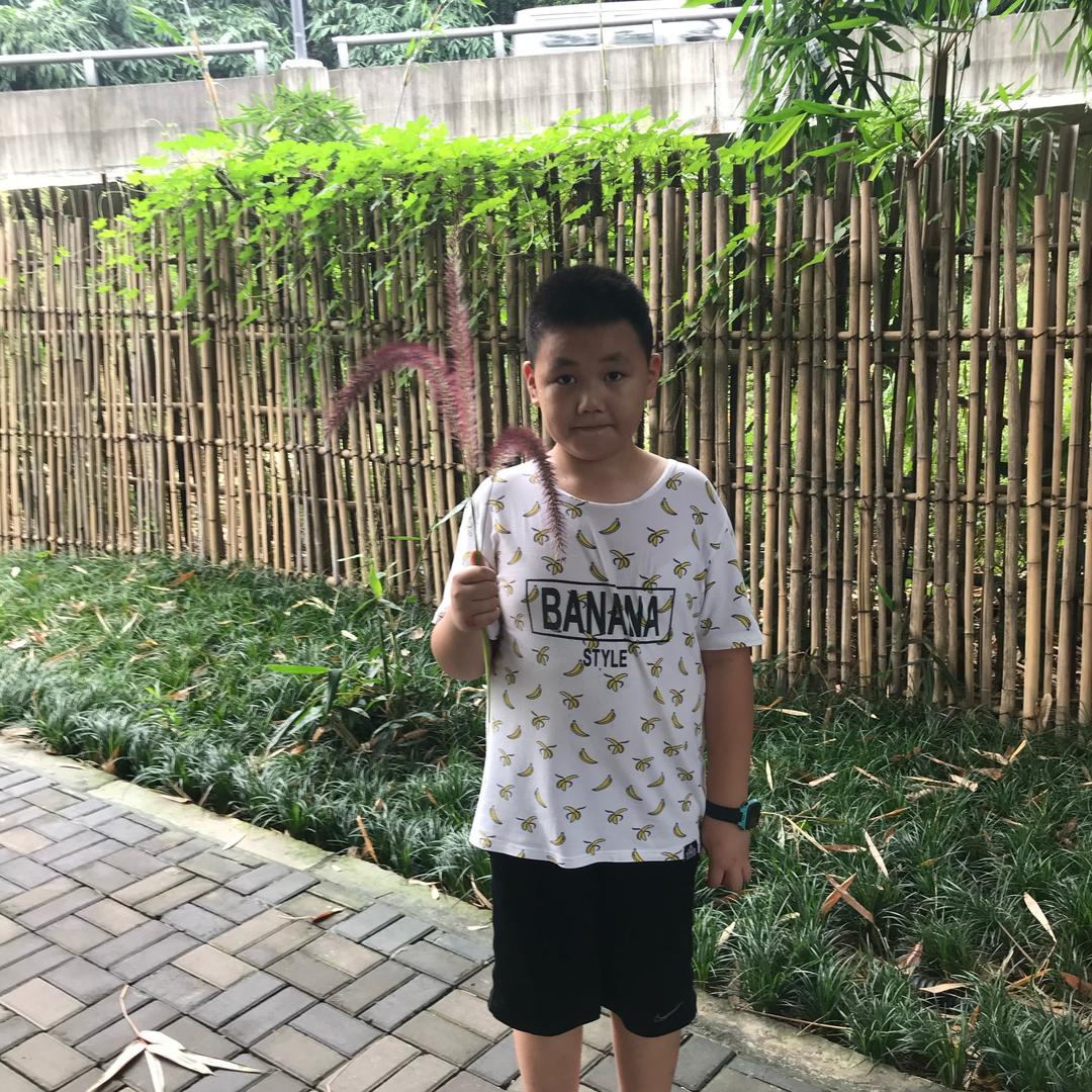 斜阳下。微笑