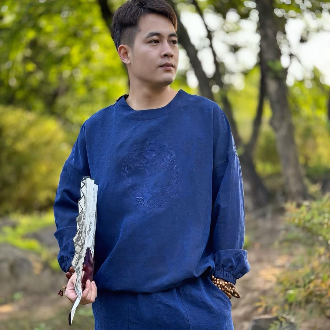 观山听雨丝绸男装