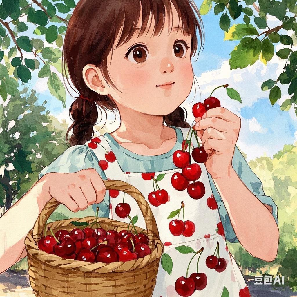 卖樱桃的小女孩🍒