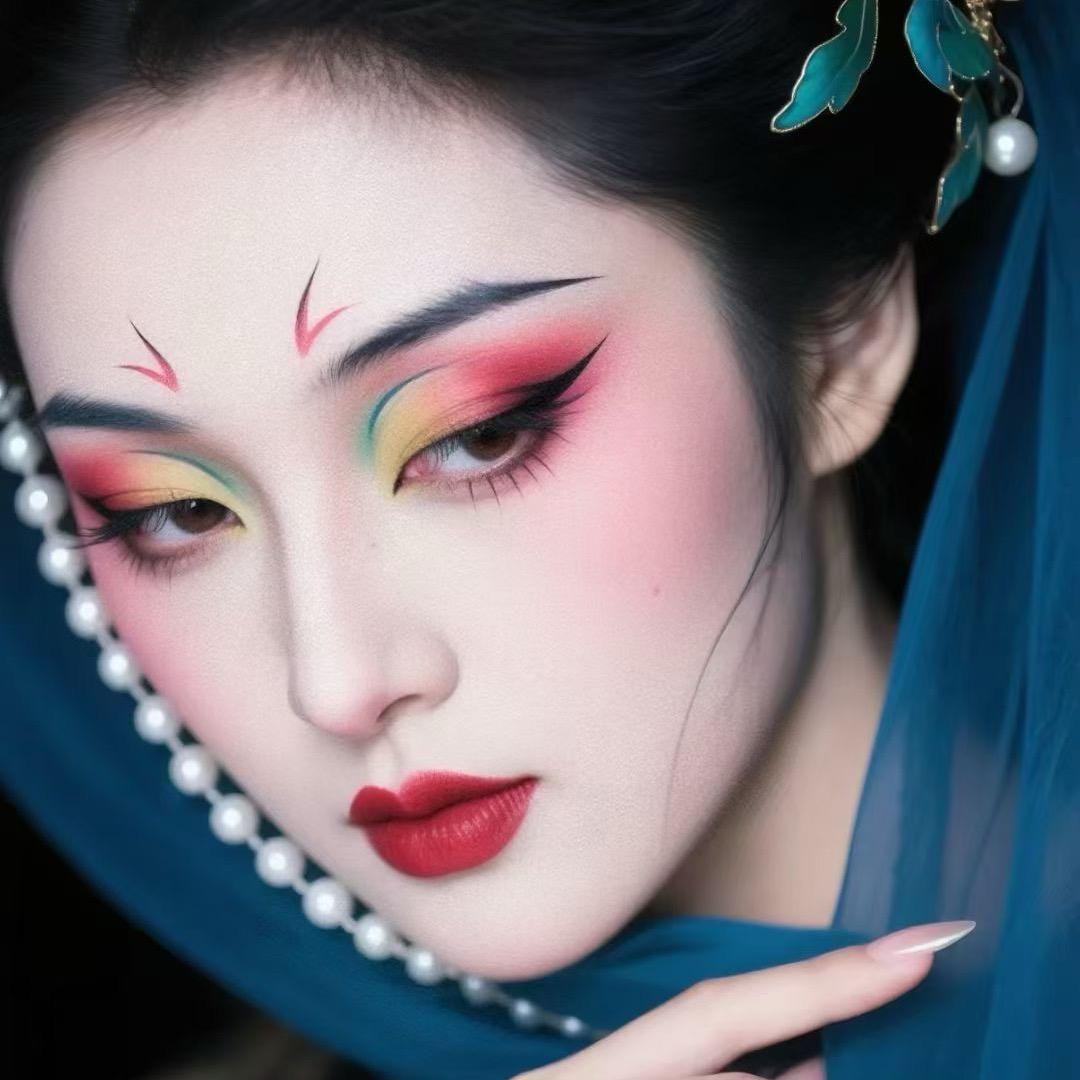程程纹眉，儿童舞台妆，面部彩绘