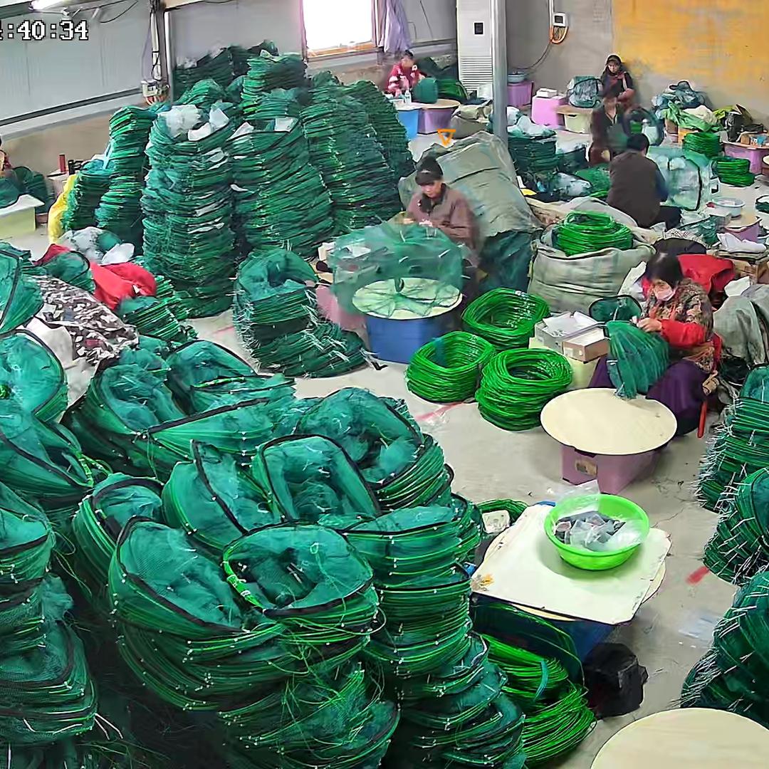 暮晚渔歌渔网虾笼