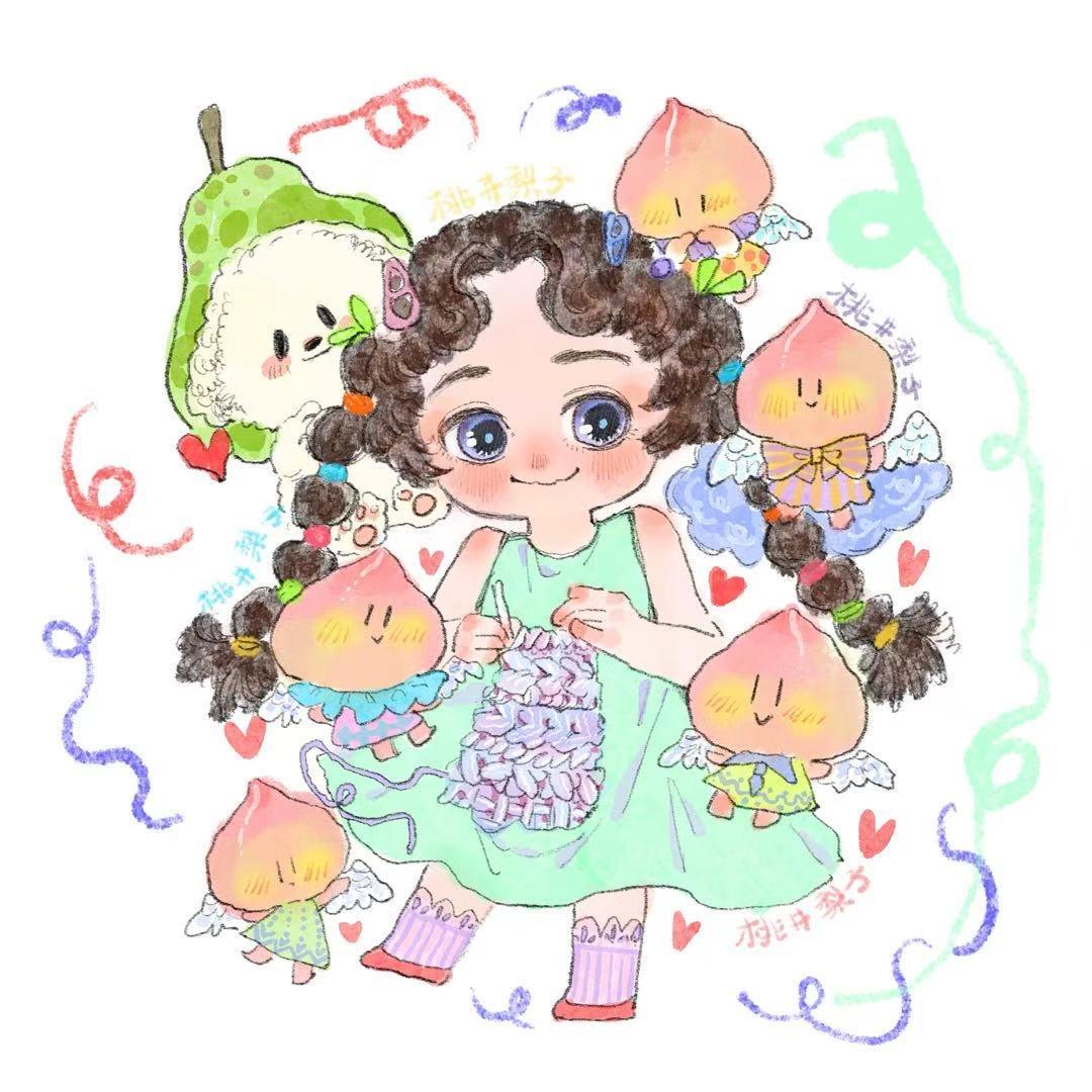 桃井梨子玩毛线