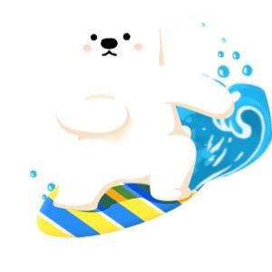 冲浪的北极熊