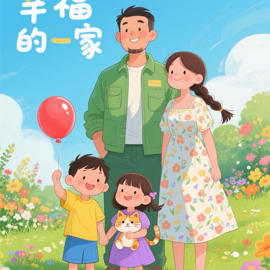 幸福快乐的一家人。