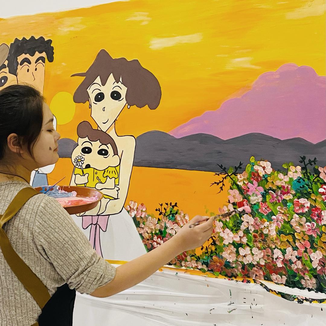 临夏墙绘壁画师的一天