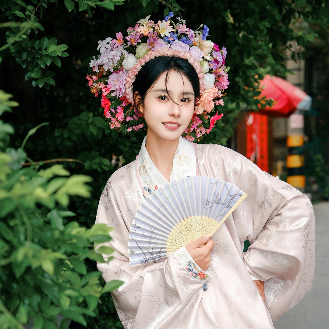 猫欢_簪花化妆摄影