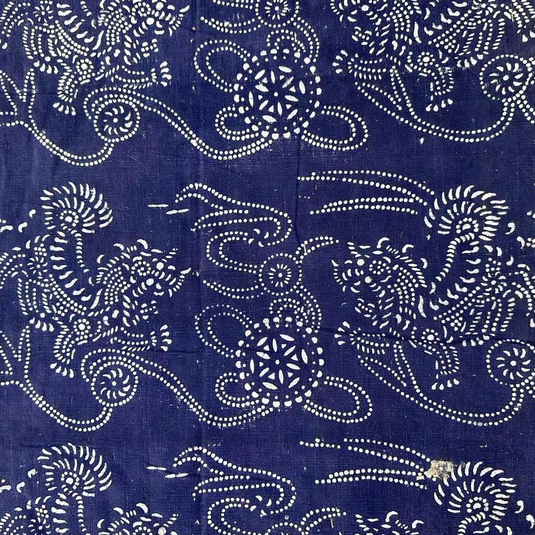 蜡染蓝印花布