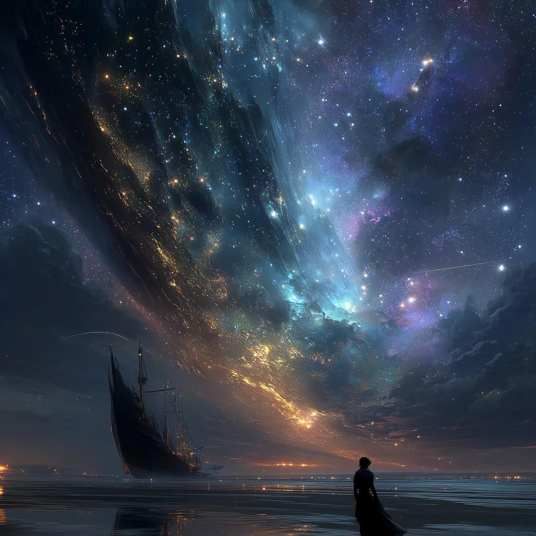 青色星空下的记忆