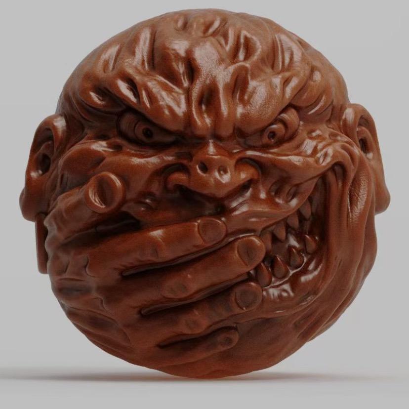 猴头核桃雕刻工厂单颗手串批发(乐)