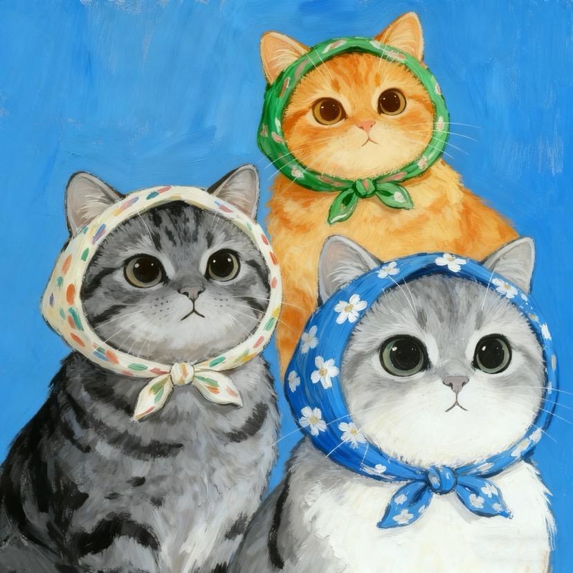 克莱尔的猫🐾卿卿&啡啡&多多