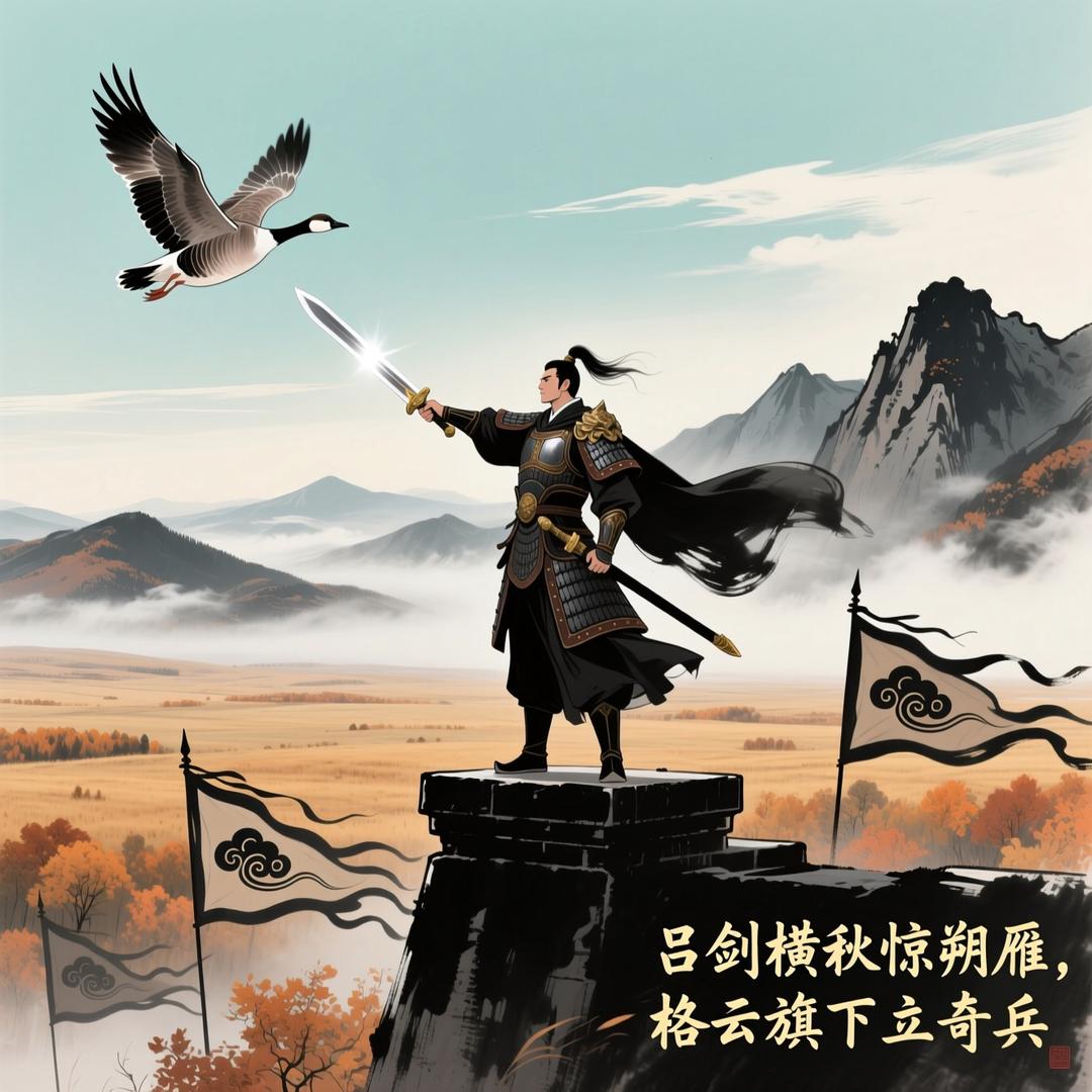 吕剑横秋惊朔雁！