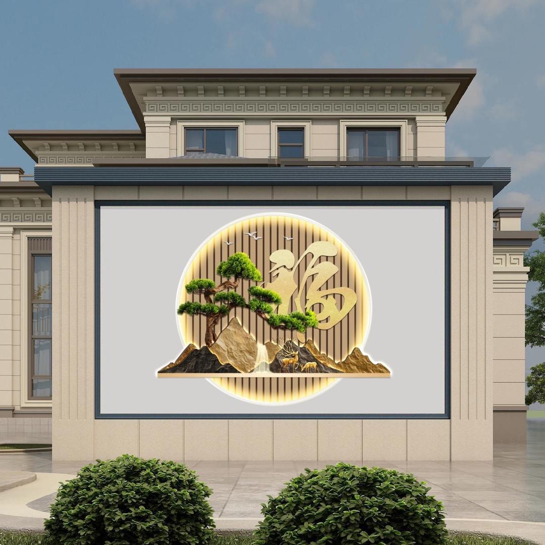 定制影壁墙迎门墙照壁背景墙瓷砖岩板壁画