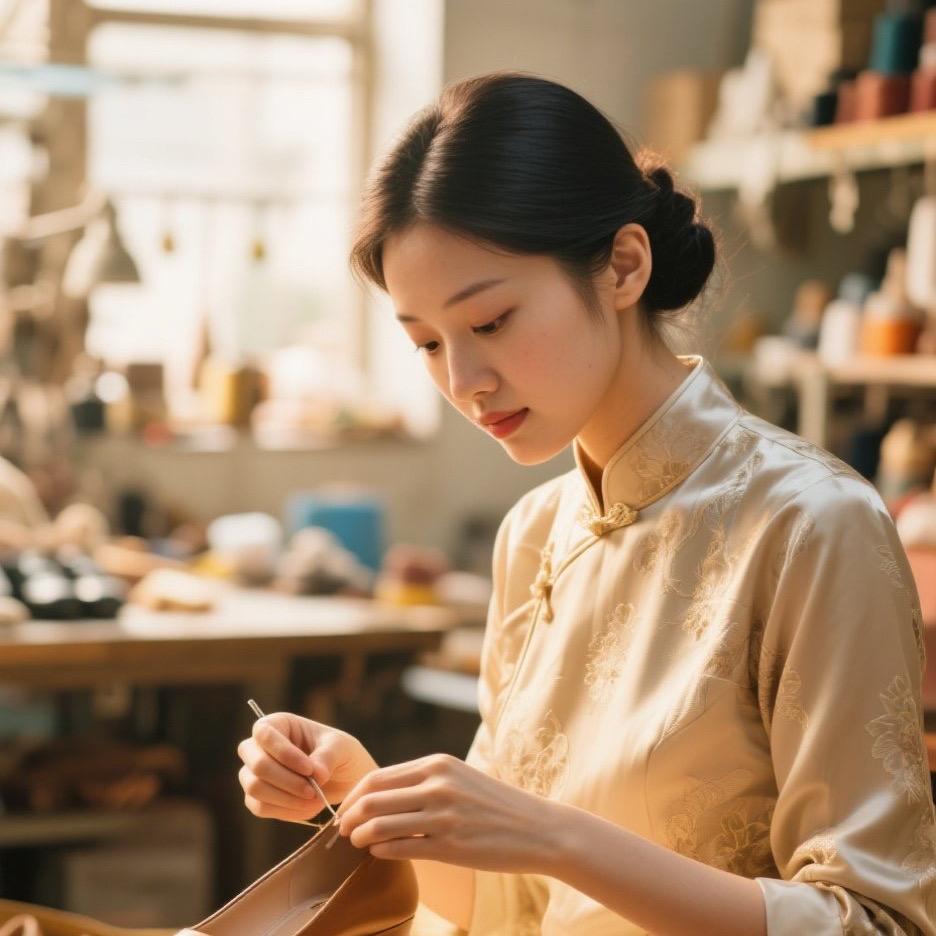 金鱼手工女鞋