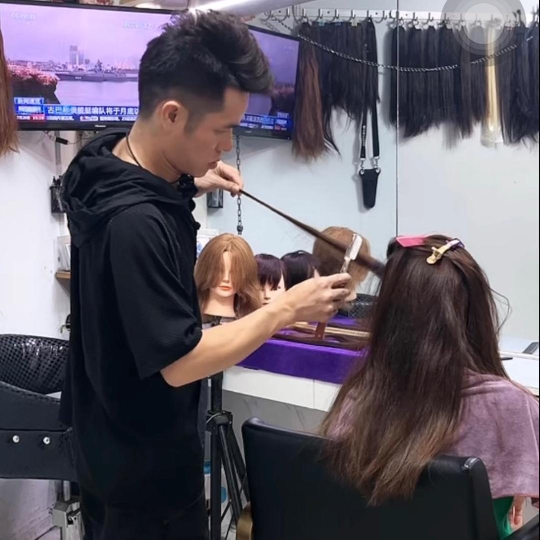 阿坚形象设计师. 接头发.收头发