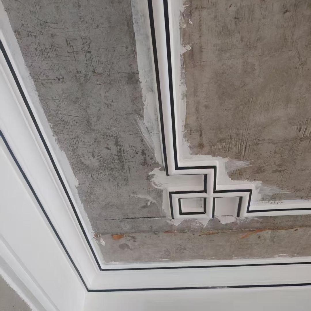 橙橙石膏线  黑白条