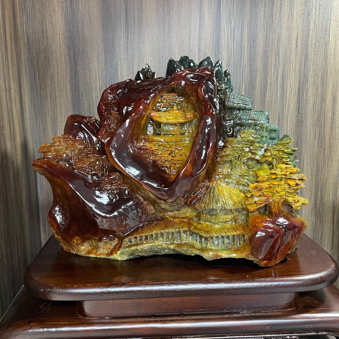 胖小的玉石工艺品摆件