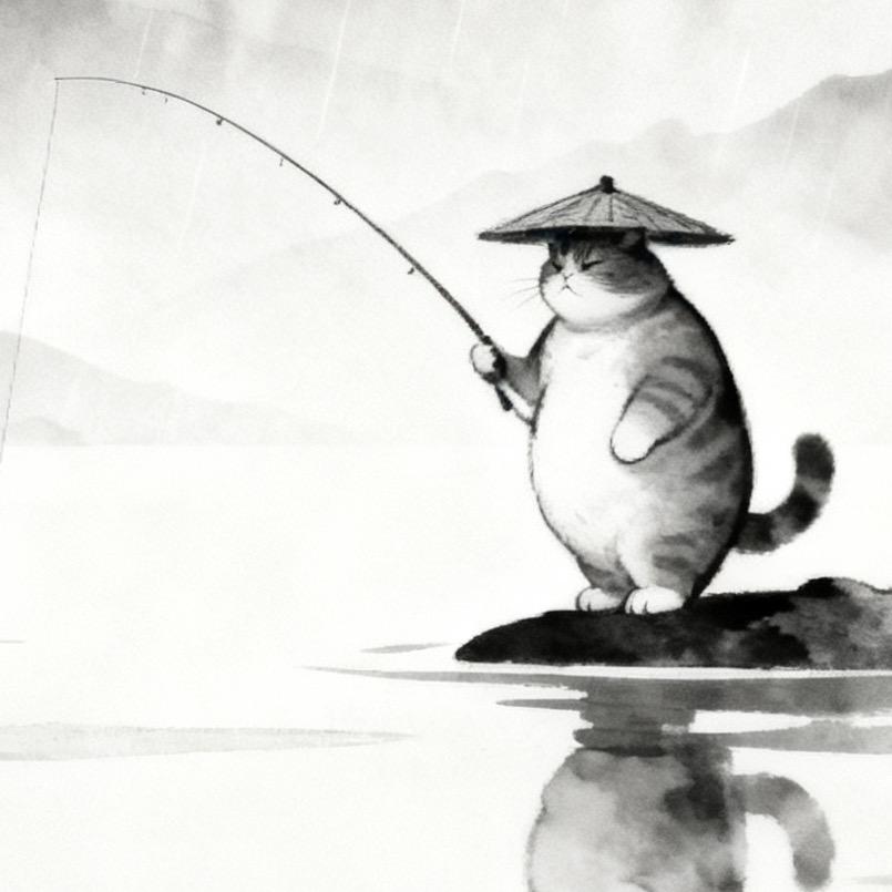胖猫独钓