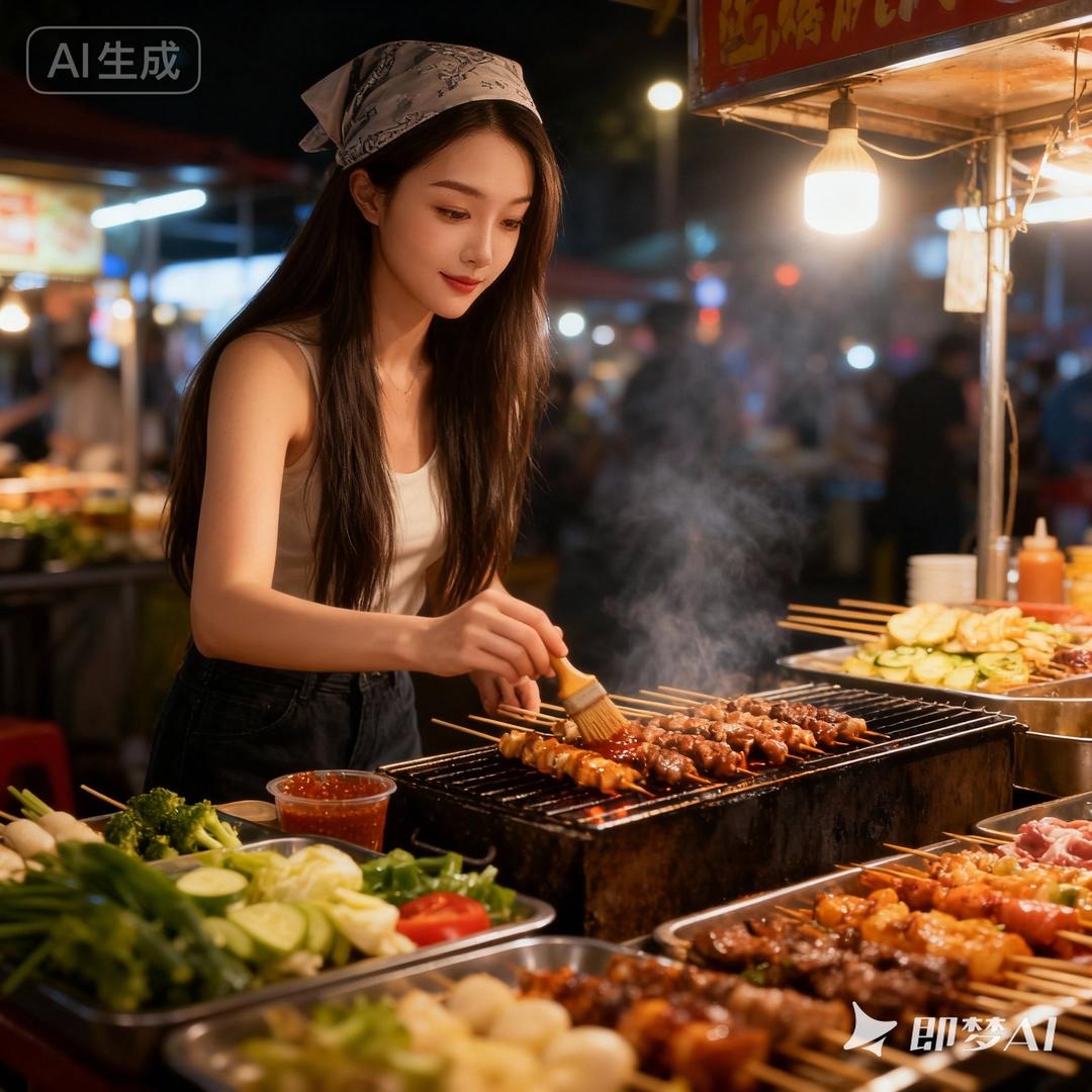 在肇庆摆摊卖柠檬茶、烧烤、精酿啤酒的宝姐