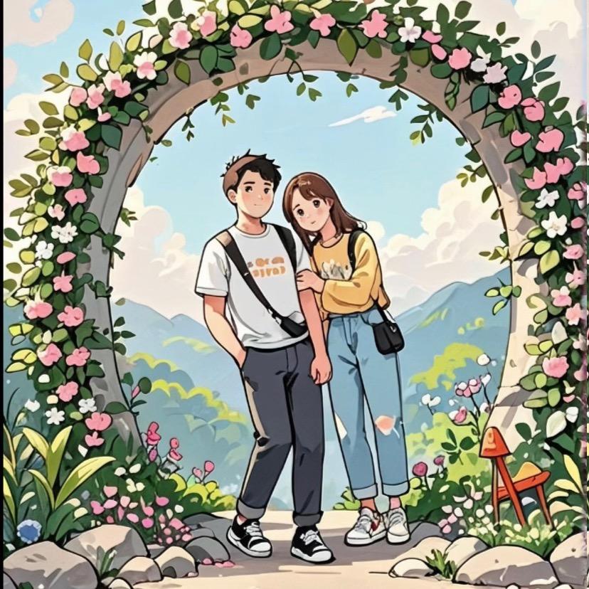 一个女的