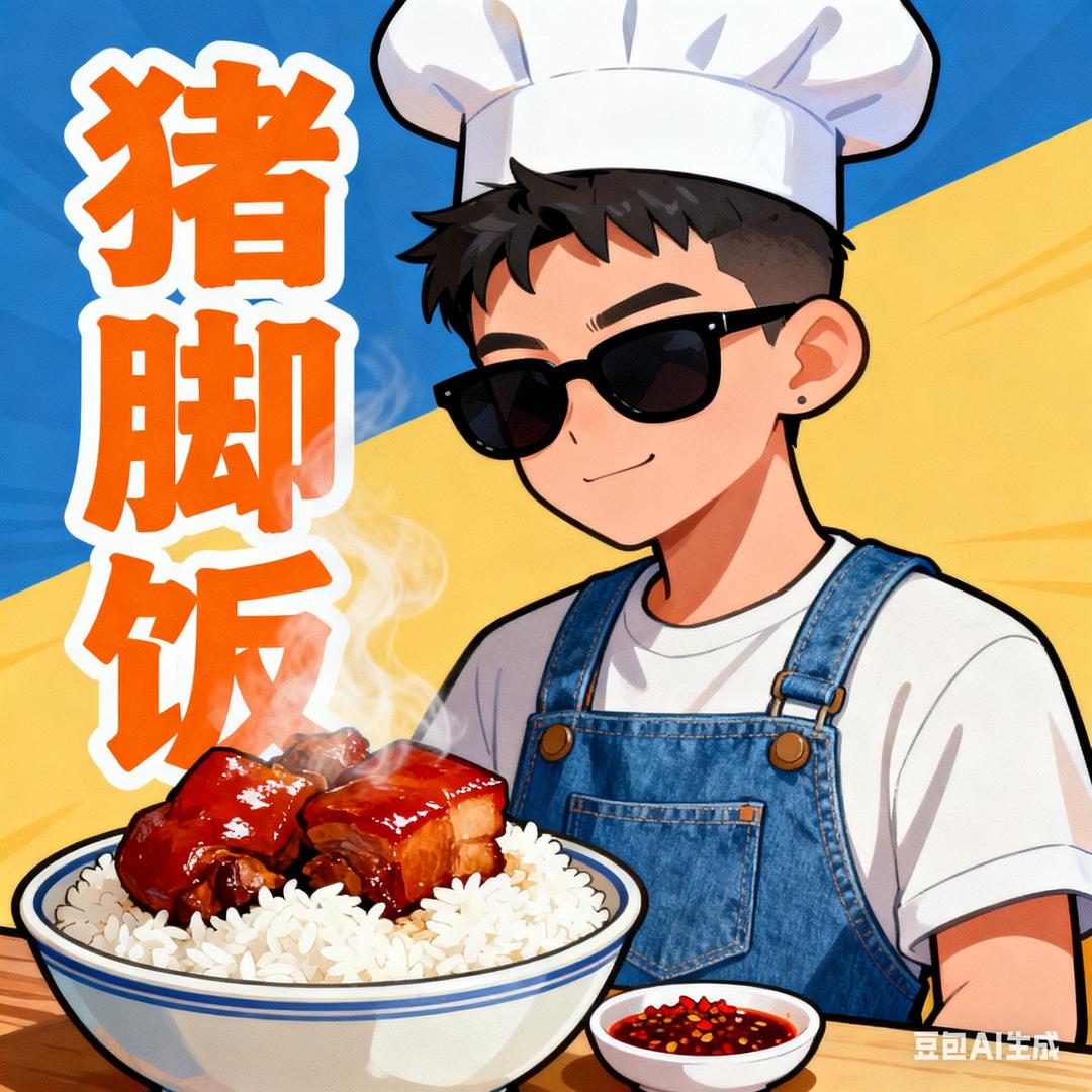 街头摆摊卖猪脚饭的少年