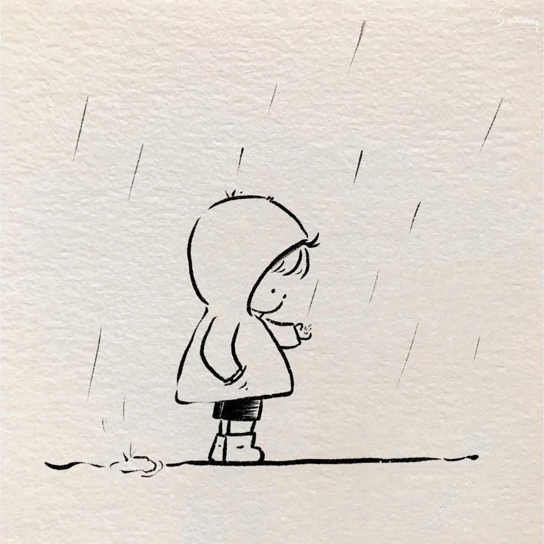 撑伞待雨下