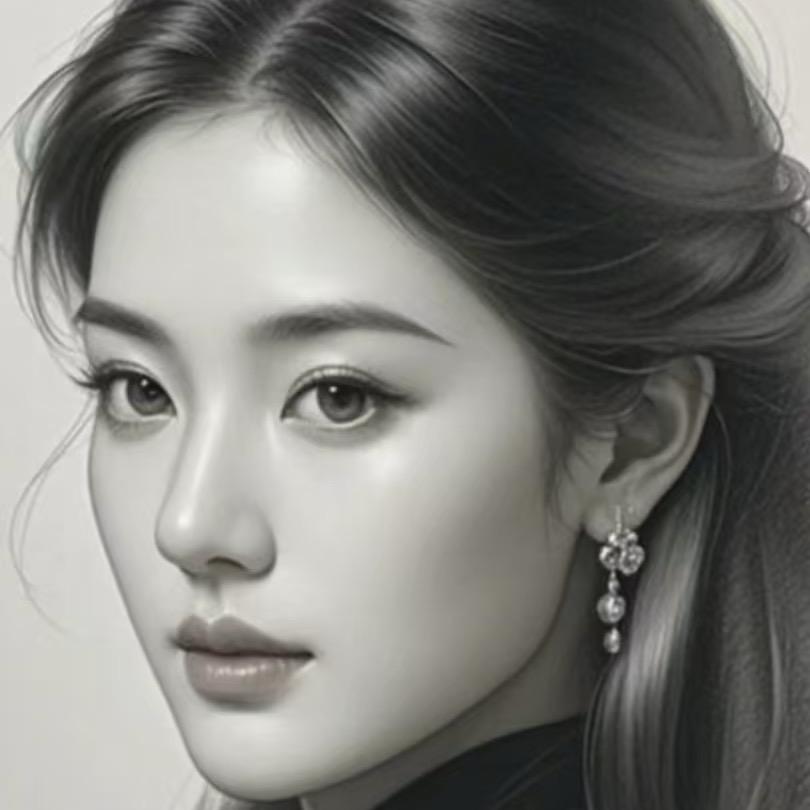 唯美碳粉肖像画