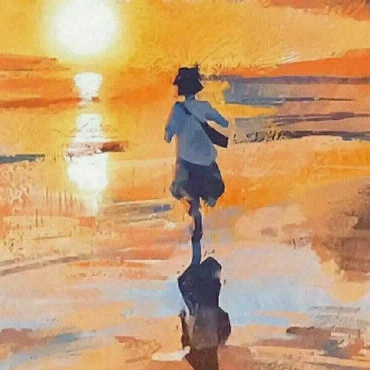 举起手机追晚霞