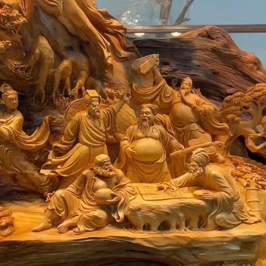 亿柏香木雕精品山水