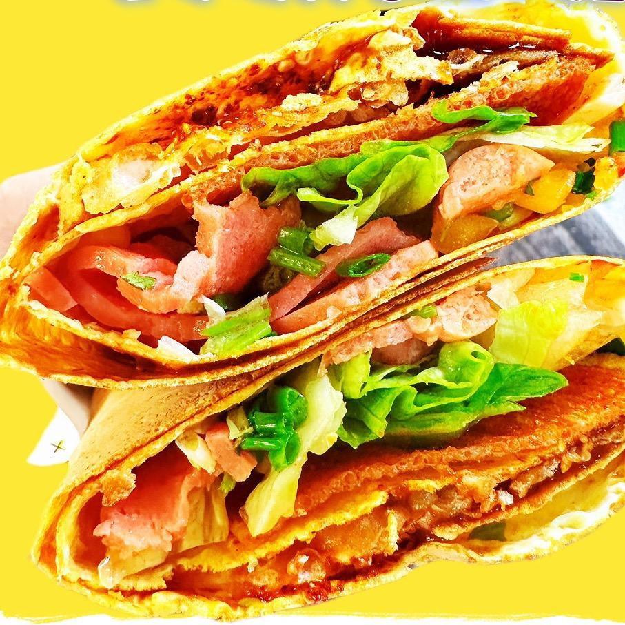 ❤️杂粮煎饼，鸡蛋饼，紫米饭团