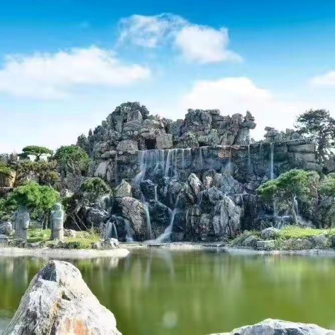 庭院鱼池假山−朱家园林