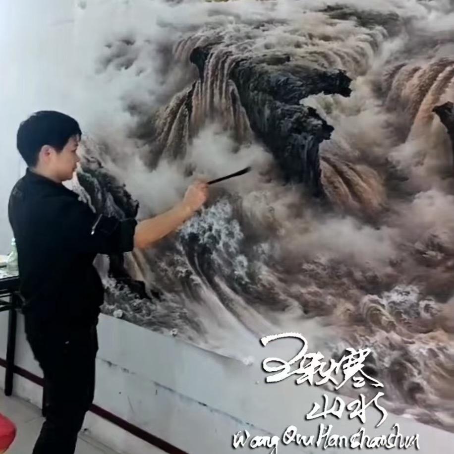 王秋寒山水