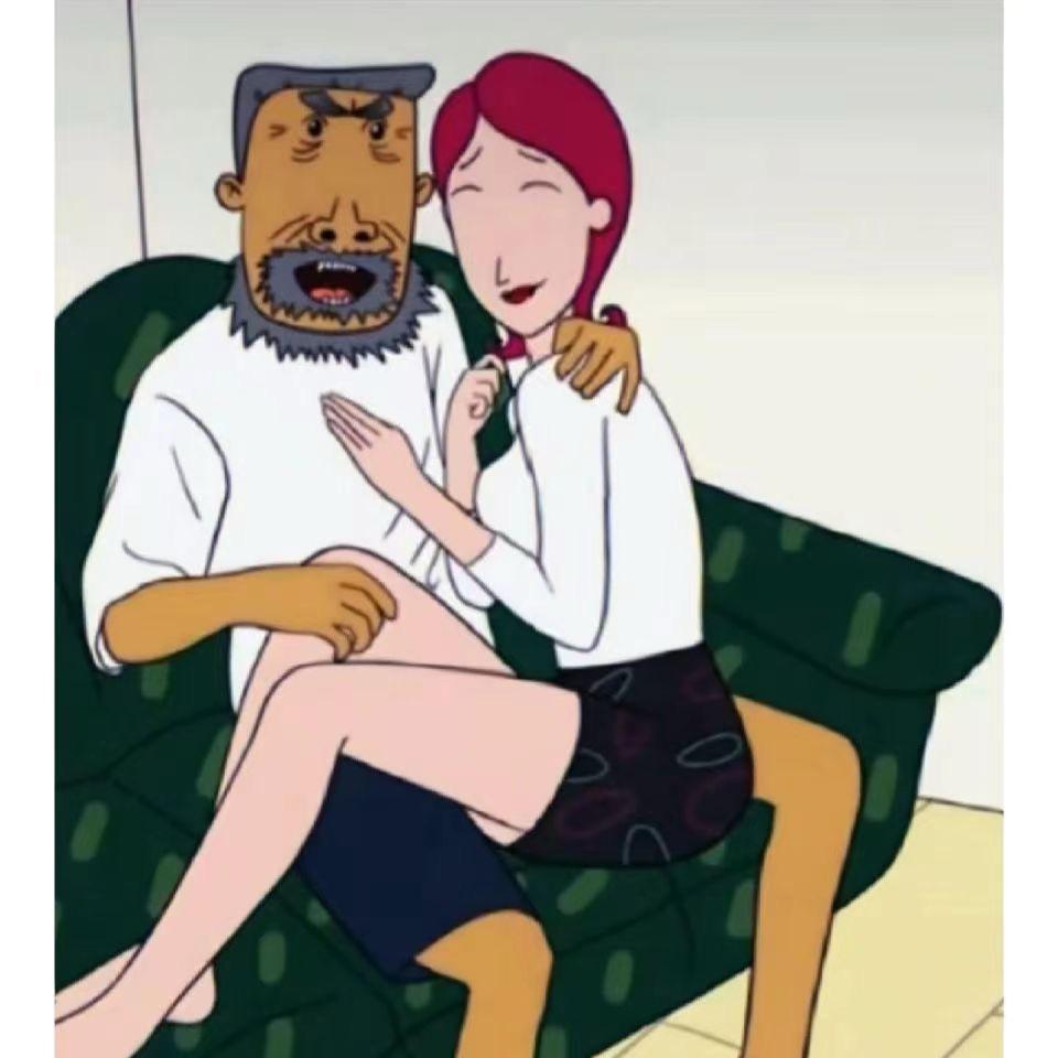 脚踩英俊 怀抱图妈