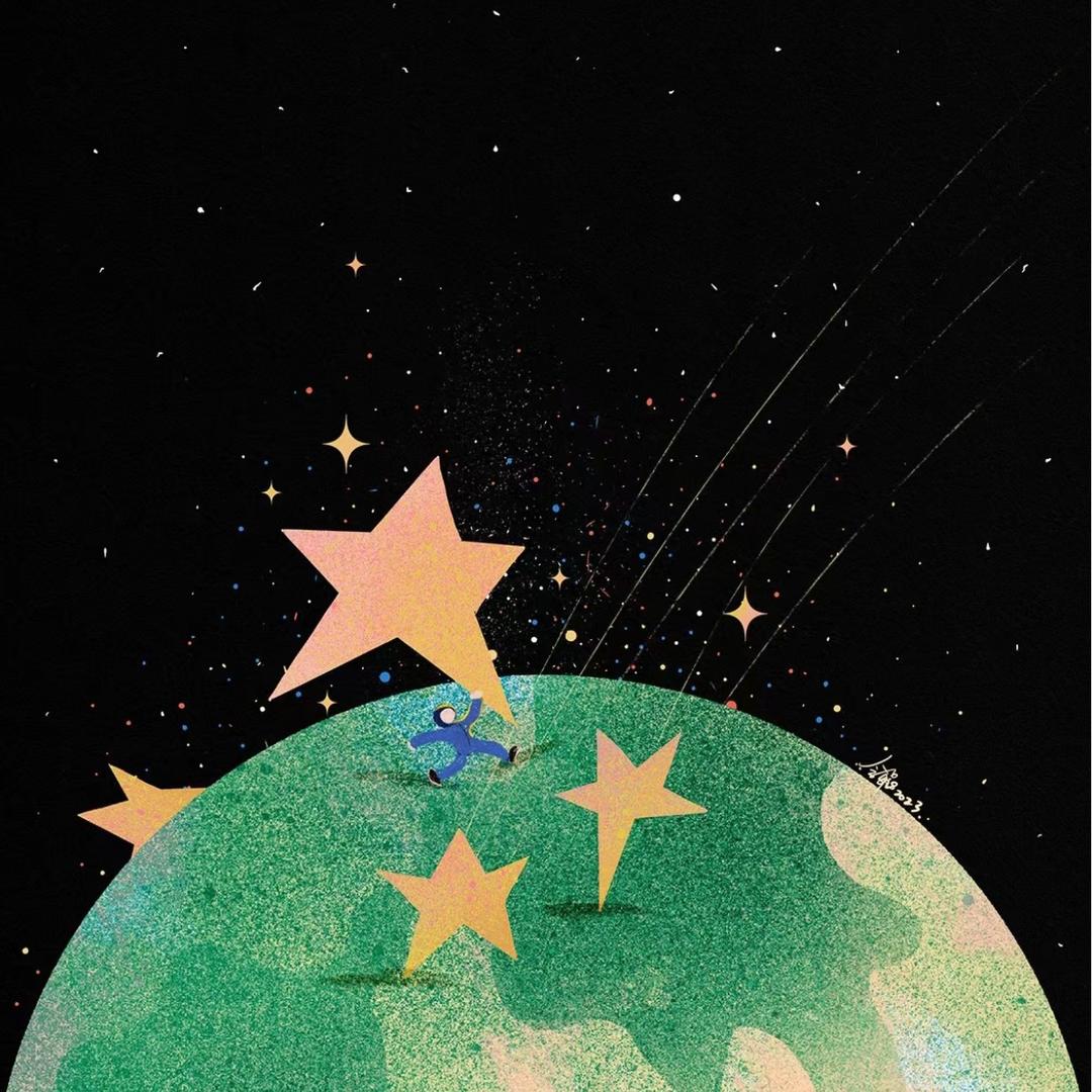 被星星砸晕啦😇