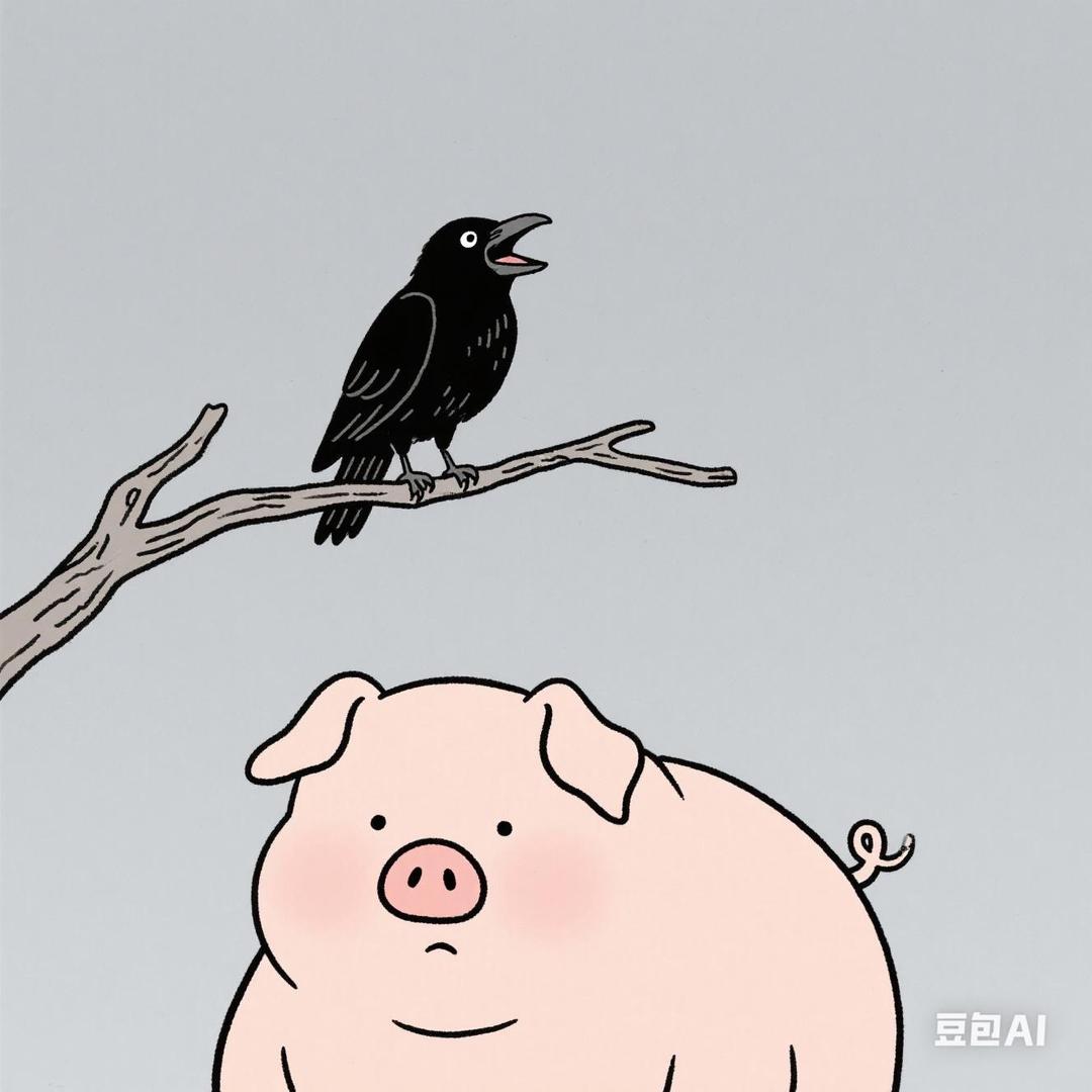 乌鸦笑猪黑