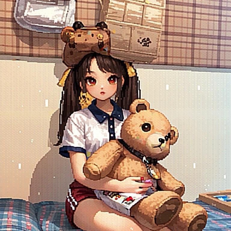 少女和猫玩具店