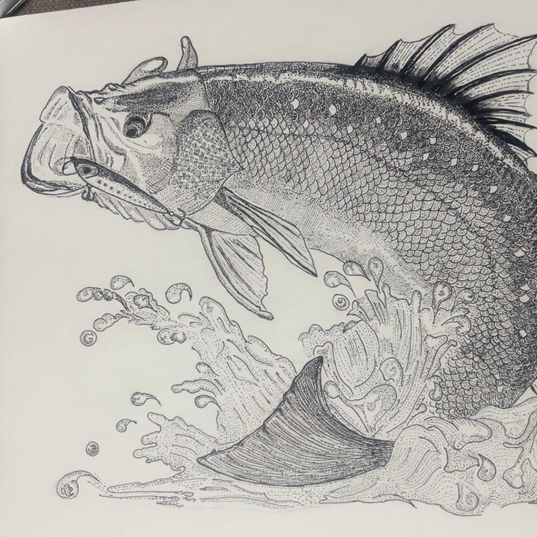 渔具贴纸钓魂彩绘本铺